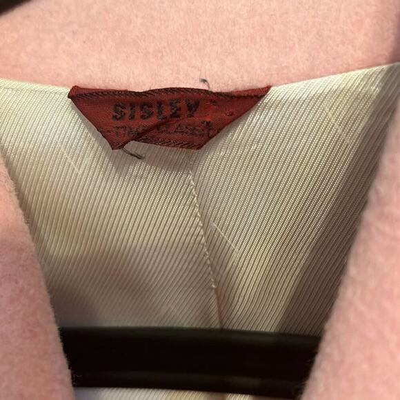 SISLEY 100% WOOL‎ PINK PEA COAT OVERSIZE SIZE S - Picture 6 of 8